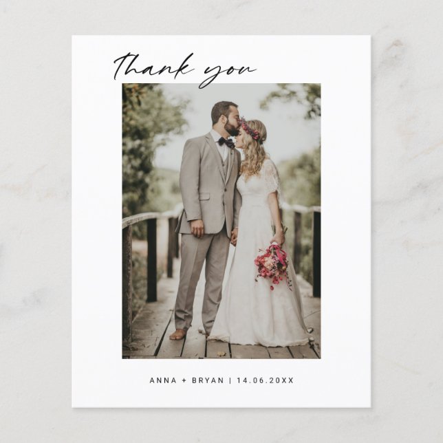 Minimalistisches Hochzeitsszenario - Dankeschön-Fo Flyer (Vorne)