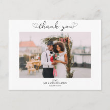 Minimalistisches Hochzeitsszenario Foto Danke Post