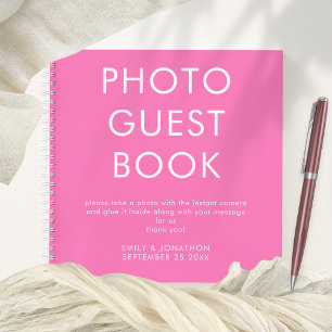 Minimalistisches Hochzeitsszenario Foto Hot Pink G Notizbuch