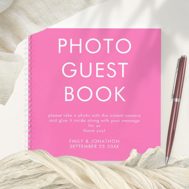 Minimalistisches Hochzeitsszenario Foto Hot Pink G Notizbuch (Von Creator hochgeladen)