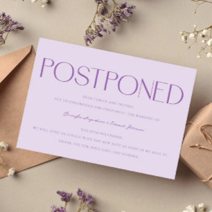 Minimalistisches Hochzeitsupdate Lilac Einladung