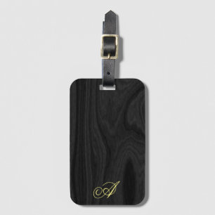 Minimalistisches Holzmuster Monogramm handschriftl Gepäckanhänger