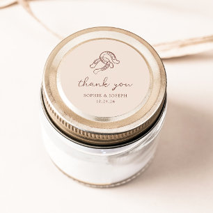 Minimalistisches Horseshoe   Neutrale und braune H Runder Aufkleber