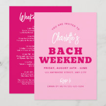 Minimalistisches Hot Pink Bachelorette Wochenende