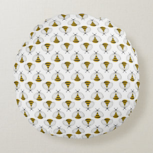 Minimalistisches Hummelrastermuster Rundes Kissen