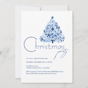 Minimalistisches Hygge White and Blue Party Einladung