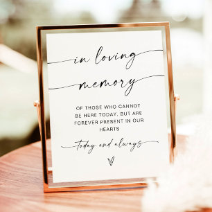 Minimalistisches In-Loving-Memory-Schild   Hochzei Poster