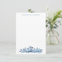 Minimalistisches Indigoblau Tinte Botanisch Person