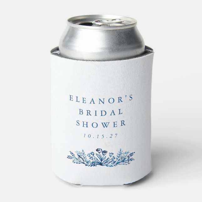 Minimalistisches Indigoblau Tinte Botanisches Brau Dosenkühler (Kanne Vorderseite)