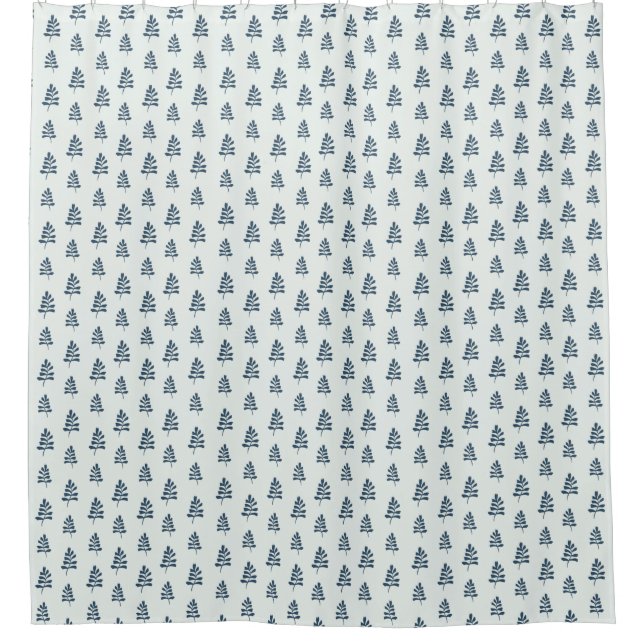 Minimalistisches indisches inspiriertes Blattbotan Duschvorhang (Vorderseite)