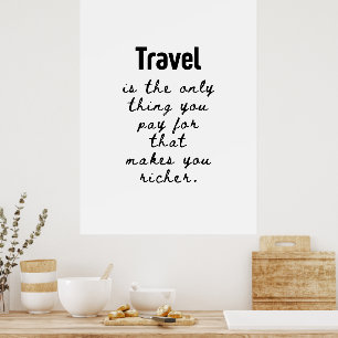 Minimalistisches inspirierendes Reise-Zitat-Poster Poster
