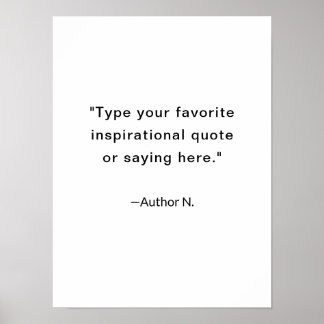 Minimalistisches Inspirierendes Zitat Schwarz und  Poster