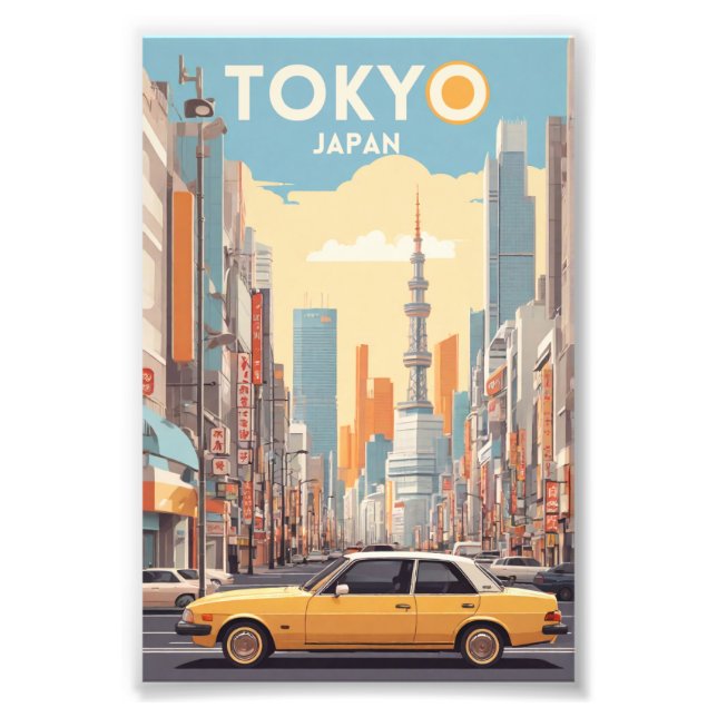 Minimalistisches Japan Tokyo Ästhetisches Reisepla Fotodruck (Vorne)