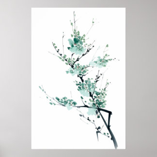 Minimalistisches japanisches Zen-Gartenposter Poster