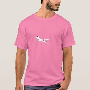 Minimalistisches Jet-Flugzeug-Flight-Cartoon-Grafi T-Shirt