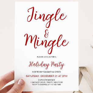 Minimalistisches Jingle und Mingle Weihnachts-Part Einladung