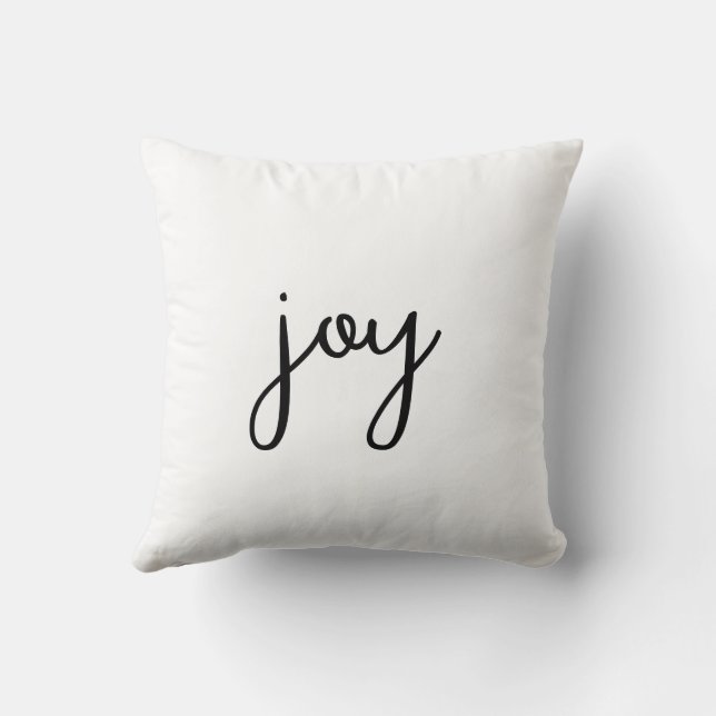 Minimalistisches "JOY" dekoratives Kissen (Rückseite)