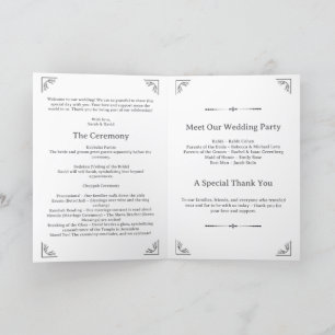 Minimalistisches jüdisches Hochzeitsprogramm Programm