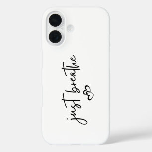 Minimalistisches "Just Breathe" Einfache Inspirati iPhone 16 Hülle