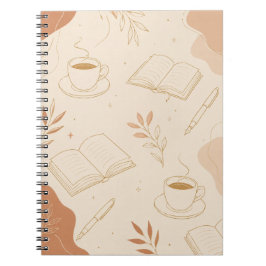 Minimalistisches Kaffee- & Bücher-Akademie-Notizbu Notizblock
