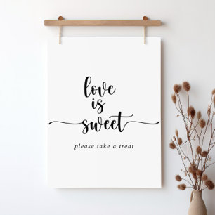 Minimalistisches Kalligrafie-Liebe-ist-süß-Schild Poster
