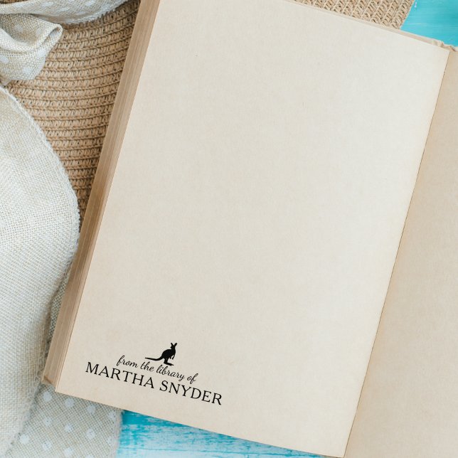 Minimalistisches Känguru aus der Bibliothek, Buch Gummistempel (Von Creator hochgeladen)