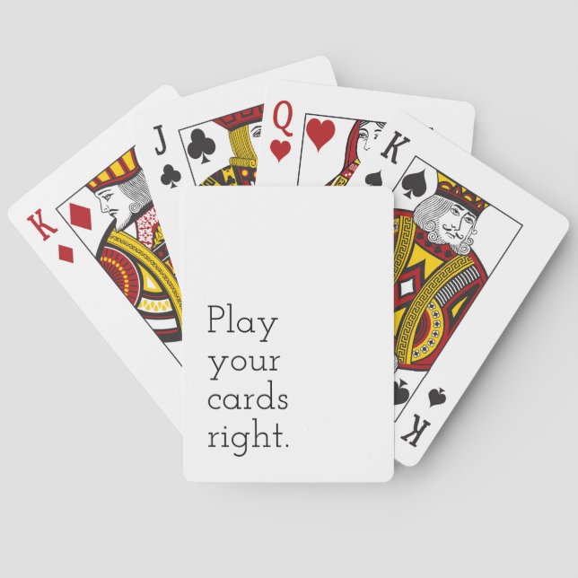 Minimalistisches Kartenspiel, Spiele deine Karten  Spielkarten (Rückseite)
