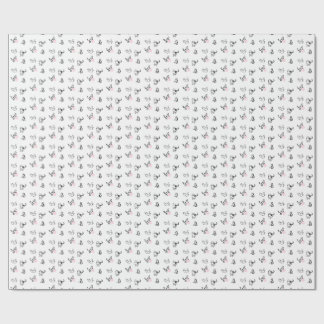 Minimalistisches Katze- und Garn handgezeichnetes  Geschenkpapier