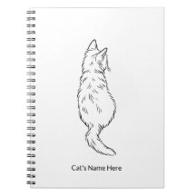 Minimalistisches Katzen-Linienkunst-Notizbuch mit 