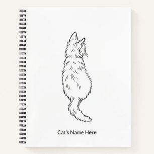Minimalistisches Katzen-Linienkunst-Notizbuch mit Notizbuch