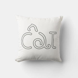 Minimalistisches Katzen-Typografie-Design – Modern Kissen