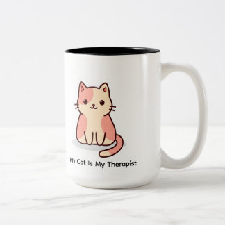 Minimalistisches Katzendesign-Tasse – Einfaches Ge Zweifarbige Tasse