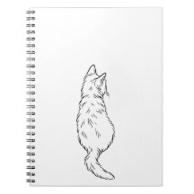 Minimalistisches Katzenrückansicht-Linienkunst-Not
