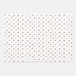 Minimalistisches Kawaii-Sushi-Muster Süße japanisc Geschenkpapier Set