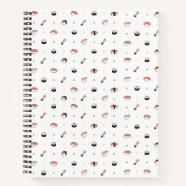 Minimalistisches Kawaii-Sushi-Muster Süße japanisc Notizbuch