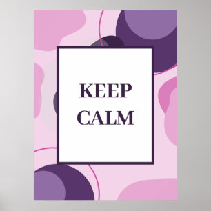Minimalistisches "Keep Calm" Salbei-Lila Abstrakte Poster