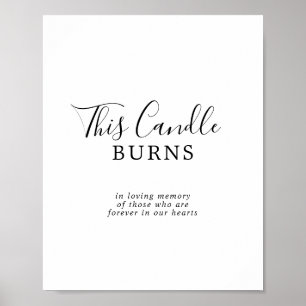 Minimalistisches Kerze Brennt Hochzeit Gedenkzeich Poster