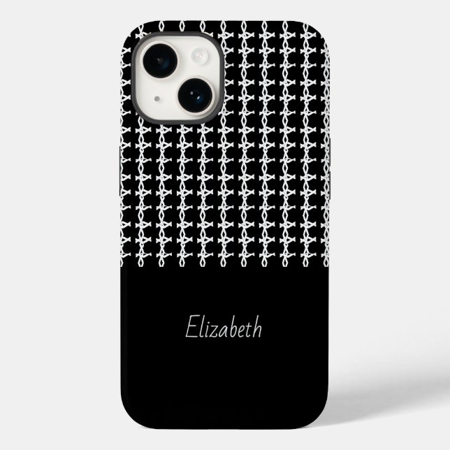 Minimalistisches Kettenmuster Case-Mate iPhone 14 Hülle (Rückseite)