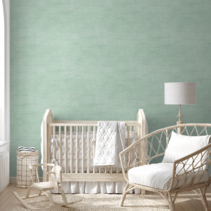 Minimalistisches Kinderzimmer mit grüner Wasserfar Tapete