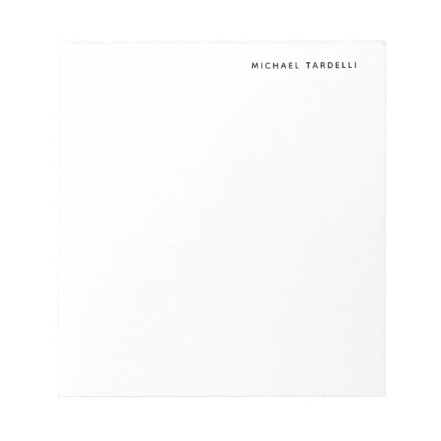 Minimalistisches klassisches Beruflich Notizblock (Vorderseite)