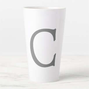 Minimalistisches klassisches Monogramm, Anfangsgra Milchtasse