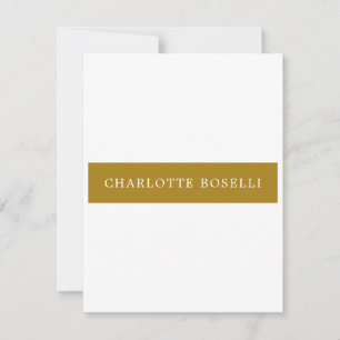 Minimalistisches Klassisches Professionelles Goldf Mitteilungskarte
