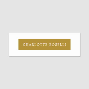 Minimalistisches Klassisches Professionelles Goldf Namensschild