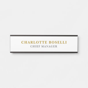 Minimalistisches Klassisches Professionelles Goldf Türschild