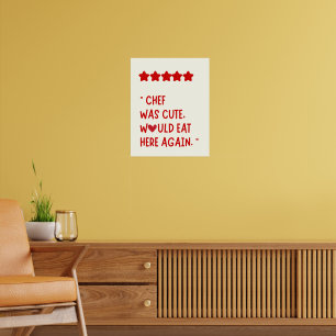 Minimalistisches Kochangebot Red Heart Kitchen Poster