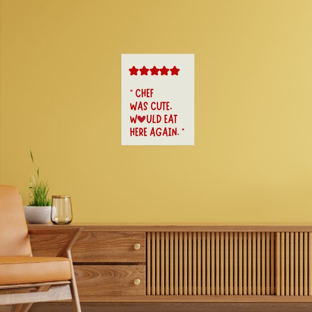 Minimalistisches Kochangebot Red Heart Kitchen Poster (Wohnzimmer 2)