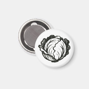 Minimalistisches Kohl-Gemüsedesign auf Magnet