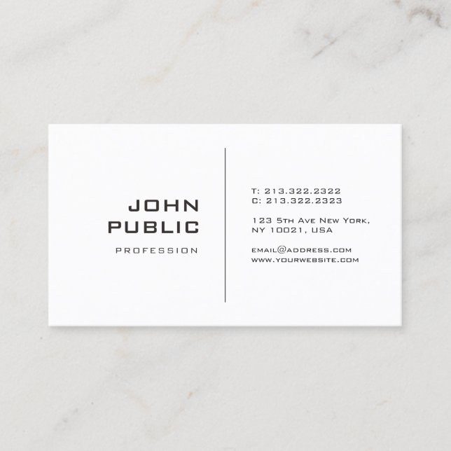 Minimalistisches kreatives Design Modernes Design  Visitenkarte (Vorderseite)