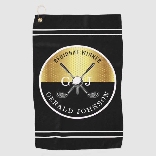 Minimalistisches, kundenspezifisches Golf Monogram Golfhandtuch (Vorderseite)