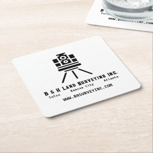 Minimalistisches Land Surveygeschäft Rechteckiger Pappuntersetzer